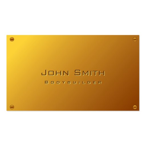 Classy Gold Bodybuilding Business Card (front side)