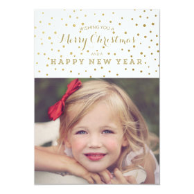 Classy Gold Dots Merry Christmas Photo Card