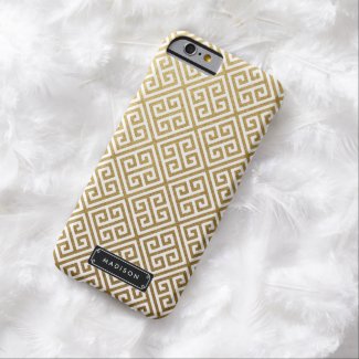 Classy Gold Greek Key Personalized iPhone 6 Case