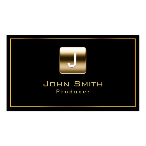 Classy Gold Stamp Producer Dark Business Card (front side)
