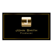 Classy Gold Stamp Producer Dark Business Card
