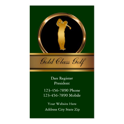 Classy Golf Business Cards (front side)