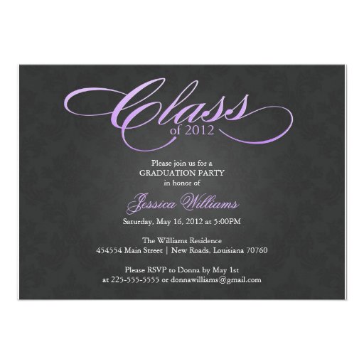 Classy Graduation Party Custom Invitations (front side)