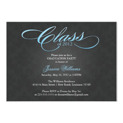 Classy Graduation Party Personalized Invites (front side)