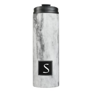 Classy Gray Marble Pattern Monogrammed
