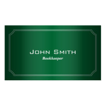 Classy Green Framed Bookkeeper Business Card