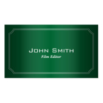 Classy Green Framed Film Editor Business Card