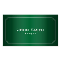 Classy Green Framed Lawyer Business Card