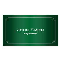 Classy Green Framed Programmer Business Card