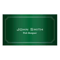 Classy Green Framed Web Design Business Card