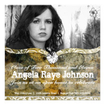 Classy Grunge Class of 2011 Graduation Invitations invitations