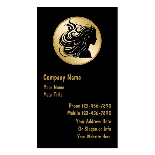 Classy Hairdressing Business Cards (front side)