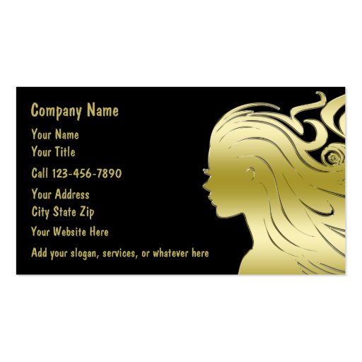 Classy Hairdressing Business Cards (front side)