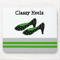 Classy Heels Black and Green Design mousepads