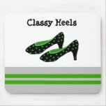 Classy Heels Black and Green Design mousepads