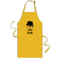 classy, hipster, fashion, indie, black, mustache, vintage, bow-tie, swag, style, hat, funny, grunge, glasses, apron, Apron with custom graphic design