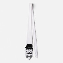 funny, hipster, mustache, boho, glasses, bow-tie, classy, vintage, fashion, icons, indie, style, hat, geek, mustache and glasses, geeky, neck, tie, Tie with custom graphic design