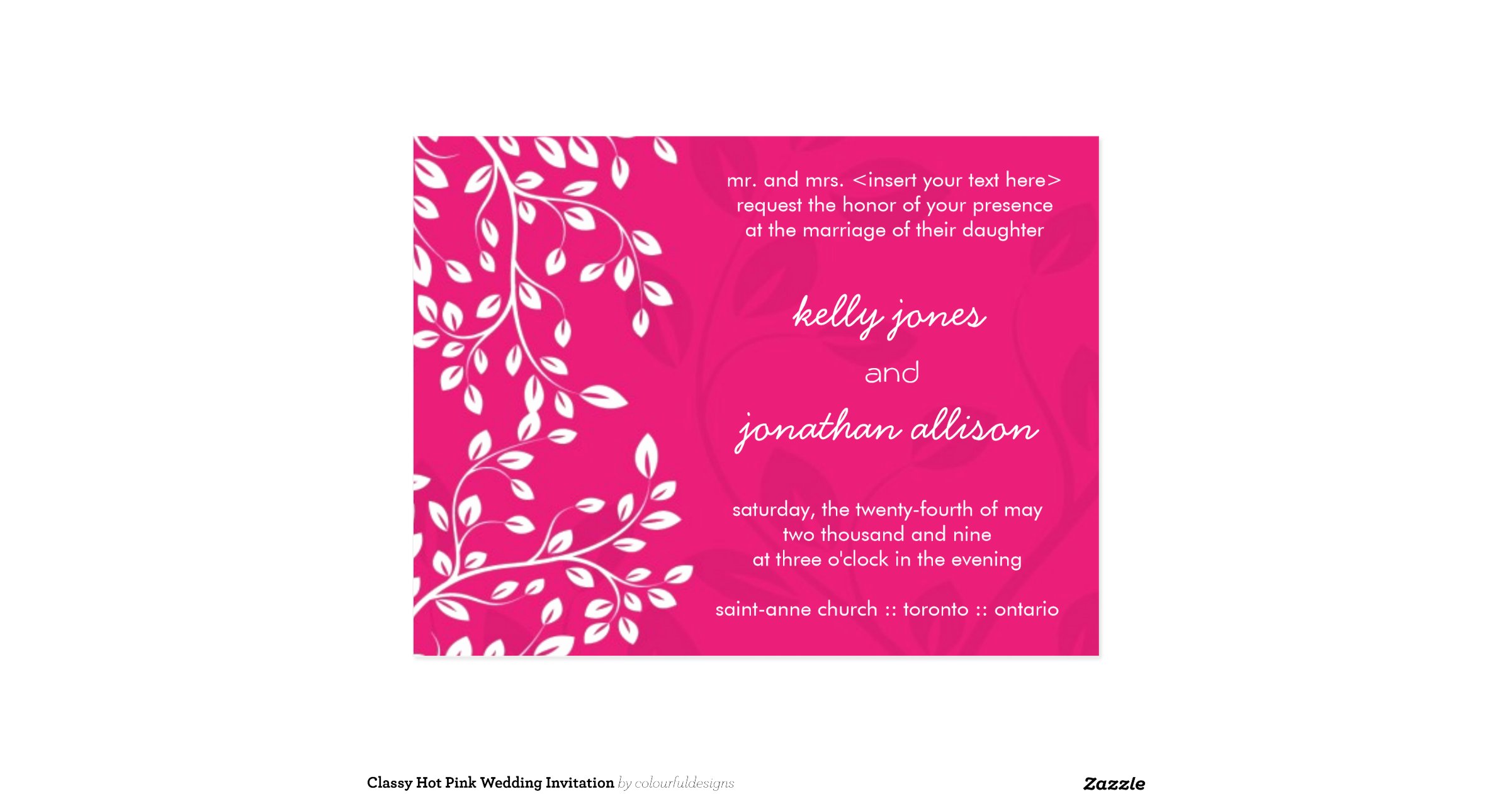 classy_hot_pink_wedding_invitation_postcard