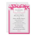 Classy Hot Pink Wedding Invitation Template invitation
