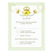 Classy Irish Wedding RSVP + Menu Choice (4.25x5.6) Post Cards