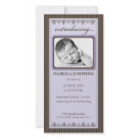Classy Lavender Customized Birth Announcement Photo Card