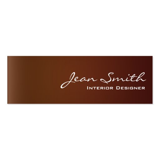 Classy Leather Interior Design Mini Business Card (front side)