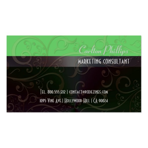 Classy Marketing Consultant business cards (back side)