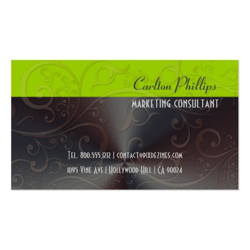 Classy Marketing Consultant business cards (back side)