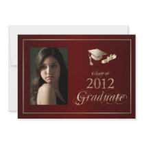 Classy Maroon and Gold 2012 Graduate Photo Invite