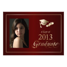 Classy Maroon and Gold 2013 Graduate Photo Invite