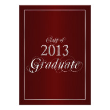 Classy Maroon and Silver 2013 Graduate Invitation