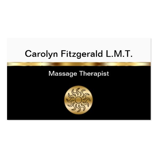 Classy Massage Therapist Business Cards (front side)