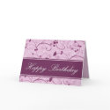 Classy Mauve Natural Swirl Birthday cards