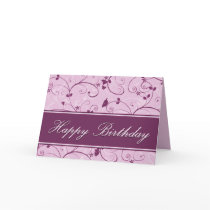 Classy Mauve Natural Swirl Birthday cards by mariannegilliand Classy Mauve Natural Swirl Birthday cards