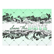 Classy Minty and White Save The Date Personalized Invitation