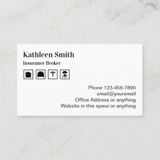 Classy Monogram Insurance Broker Business Card Zazzle