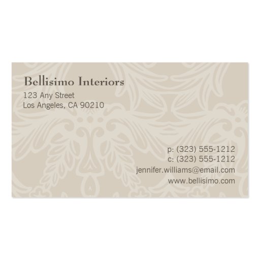 Classy Monogram Latte Business Card (back side)