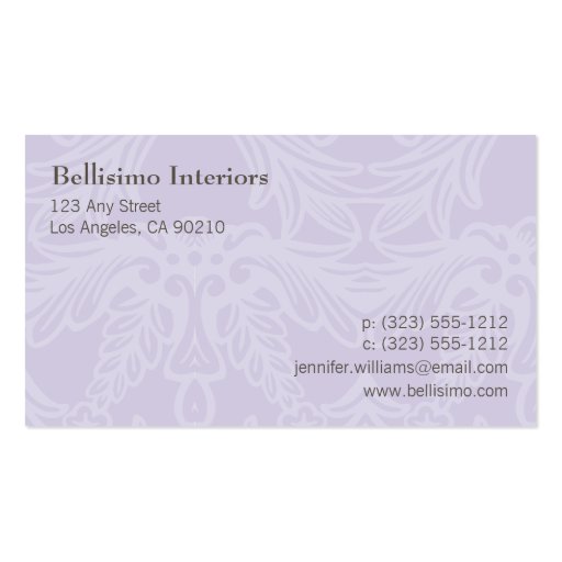 Classy Monogram Periwinkle Business Card (back side)