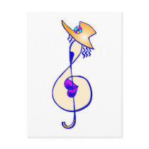 Classy Ms Music Note Postcard