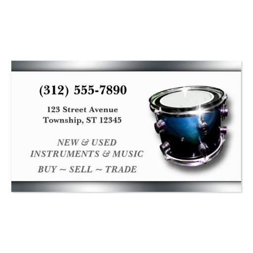 Classy Music Store Business Cards (back side)