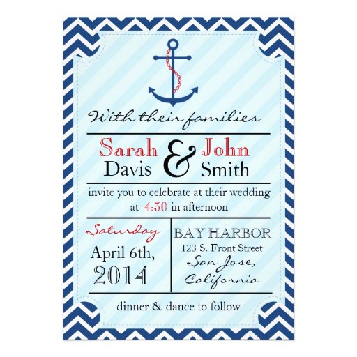 Classy Nautical Wedding Invitation