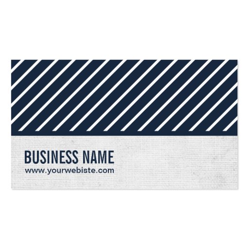 Classy Navy Blue Striped Podiatrist Business Card (front side)