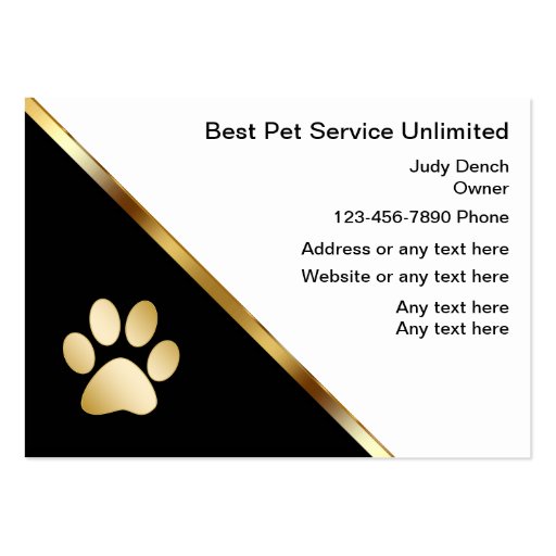 Classy Pet Service Business Cards (front side)