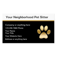 Classy Pet Sitter Business Cards