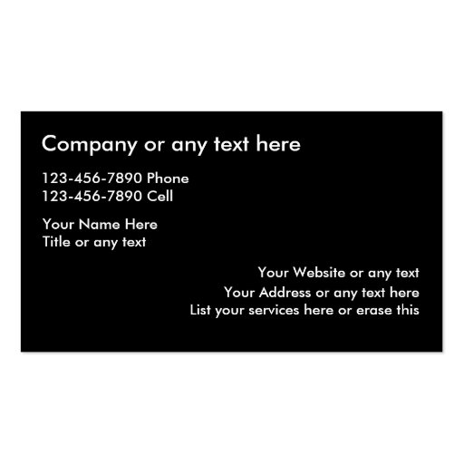 Classy Pet Sitter Business Cards (back side)
