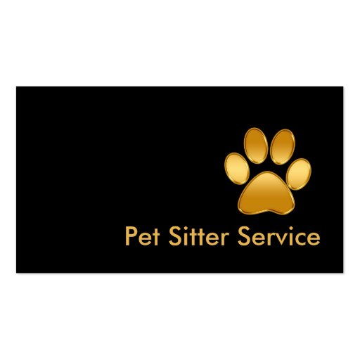 Classy Pet Sitter Business Cards (front side)