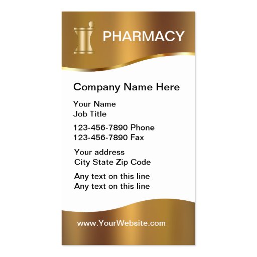 Classy Pharmacy Business Cards (front side)