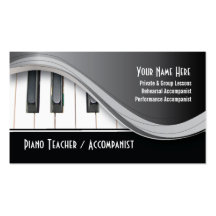 Classy Piano Teacher Business Card