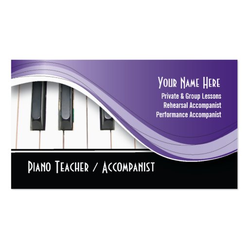 Classy Piano Teacher Business Card