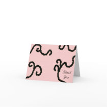 Classy Pink and Black Bead Thank You Card